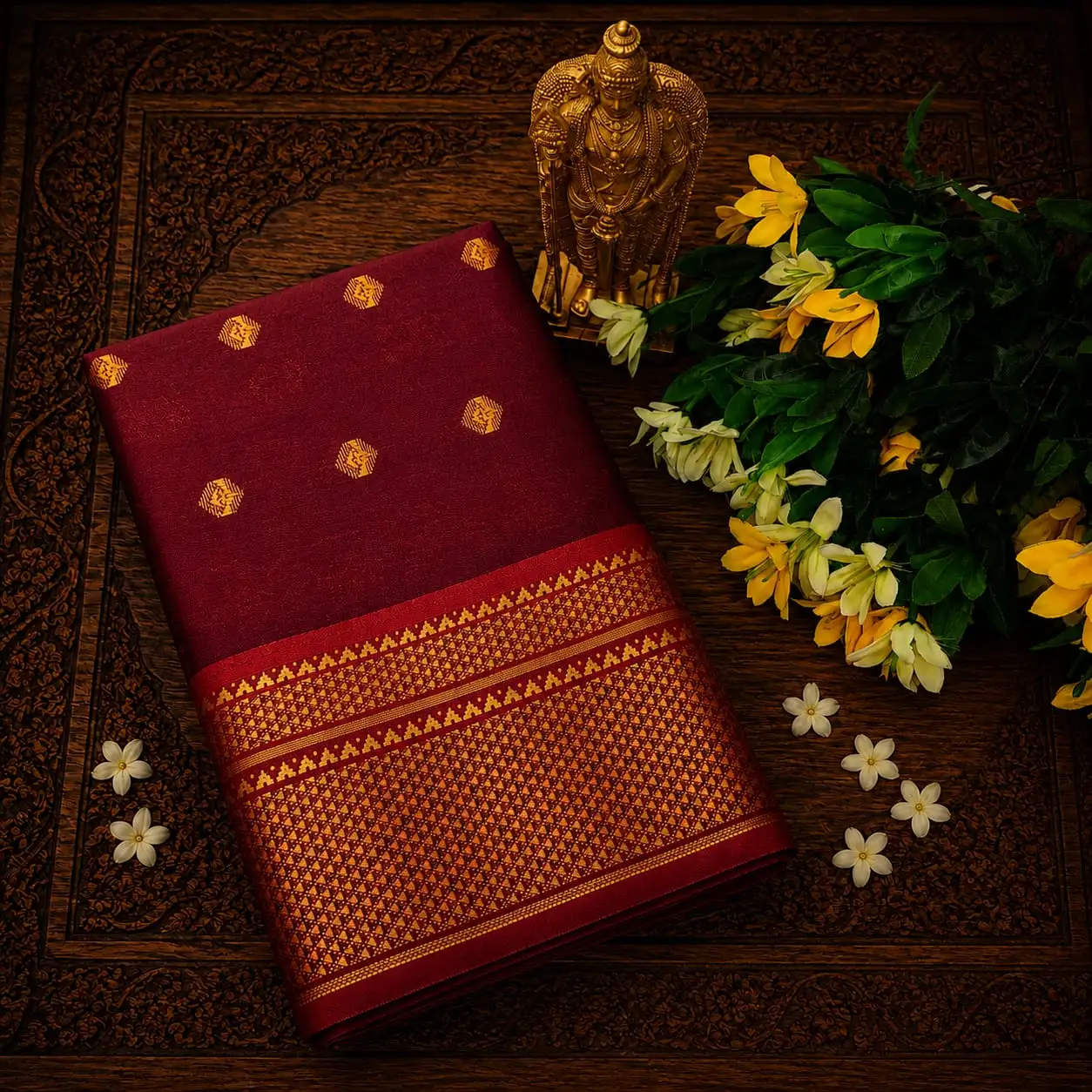 Paithani Chit Pallu Tower Butta Saree